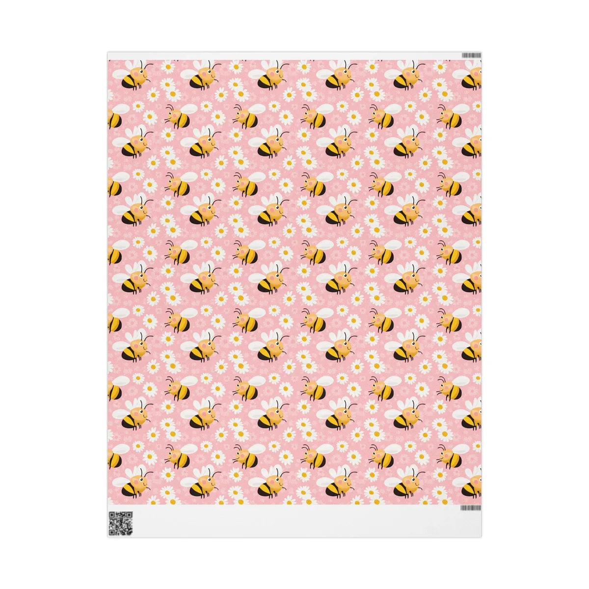 Bee and Daisy Wrapping Paper: Floral Gift Wrap — view 3
