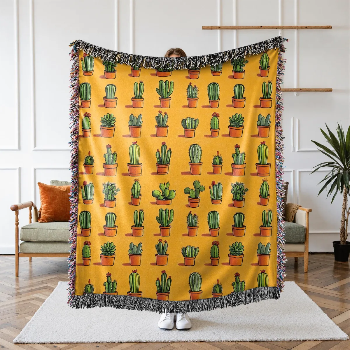 Cactus Woven Blanket