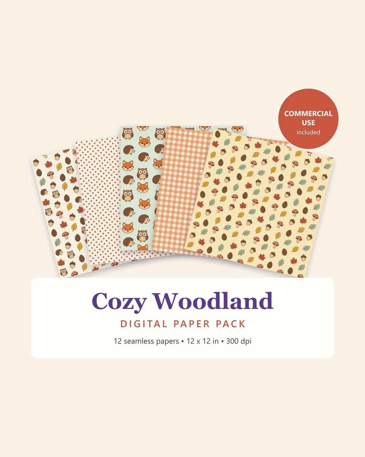 Cozy Woodland Digital Paper Pack