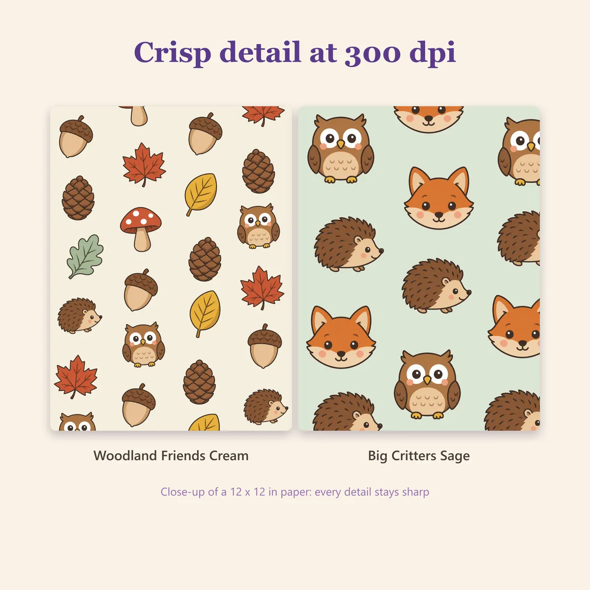 Cozy Woodland Digital Paper Pack — view 3