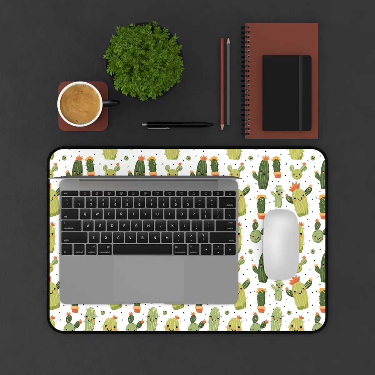 Happy Cactus Desk Mat — view 2