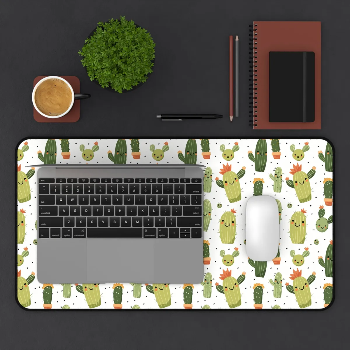 Happy Cactus Desk Mat — view 3