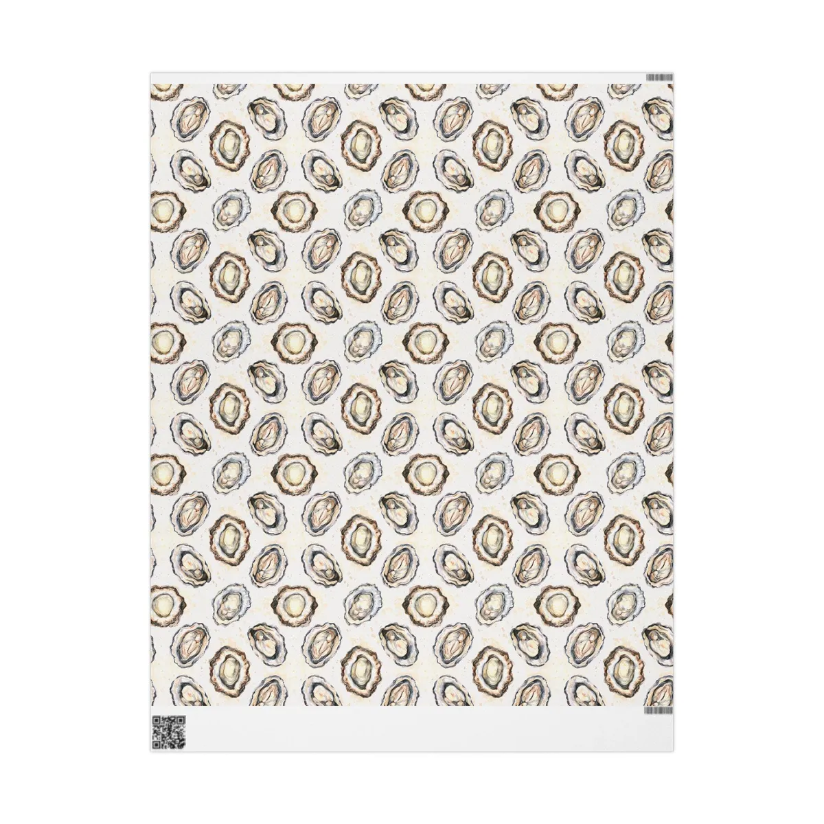 Oyster Theme Wrapping Paper: Artsy Coastal Gift Wrap — view 3