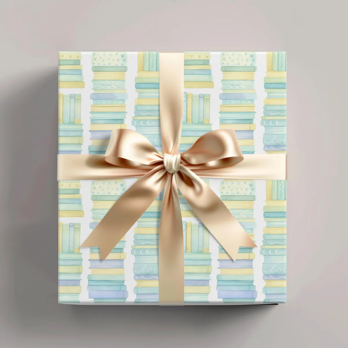 Pastel Books Wrapping Paper
