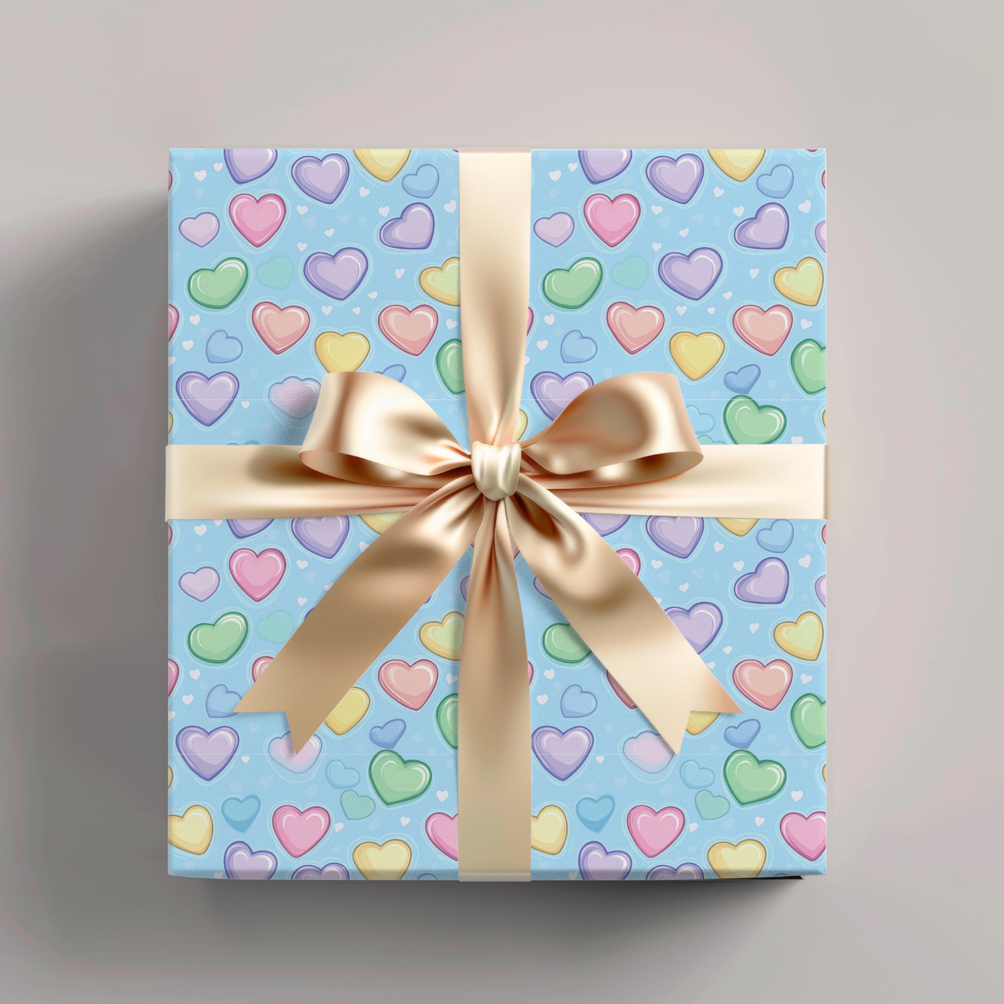 Pastel Hearts Wrapping Paper