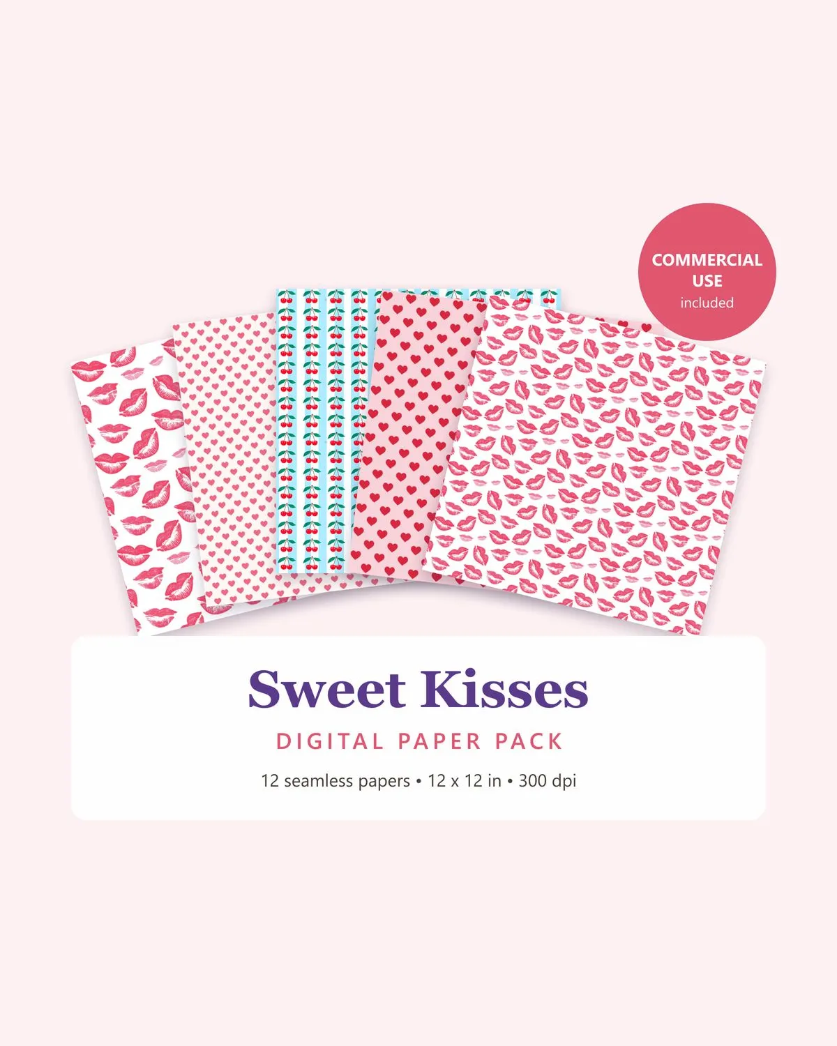 Sweet Kisses Digital Paper Pack
