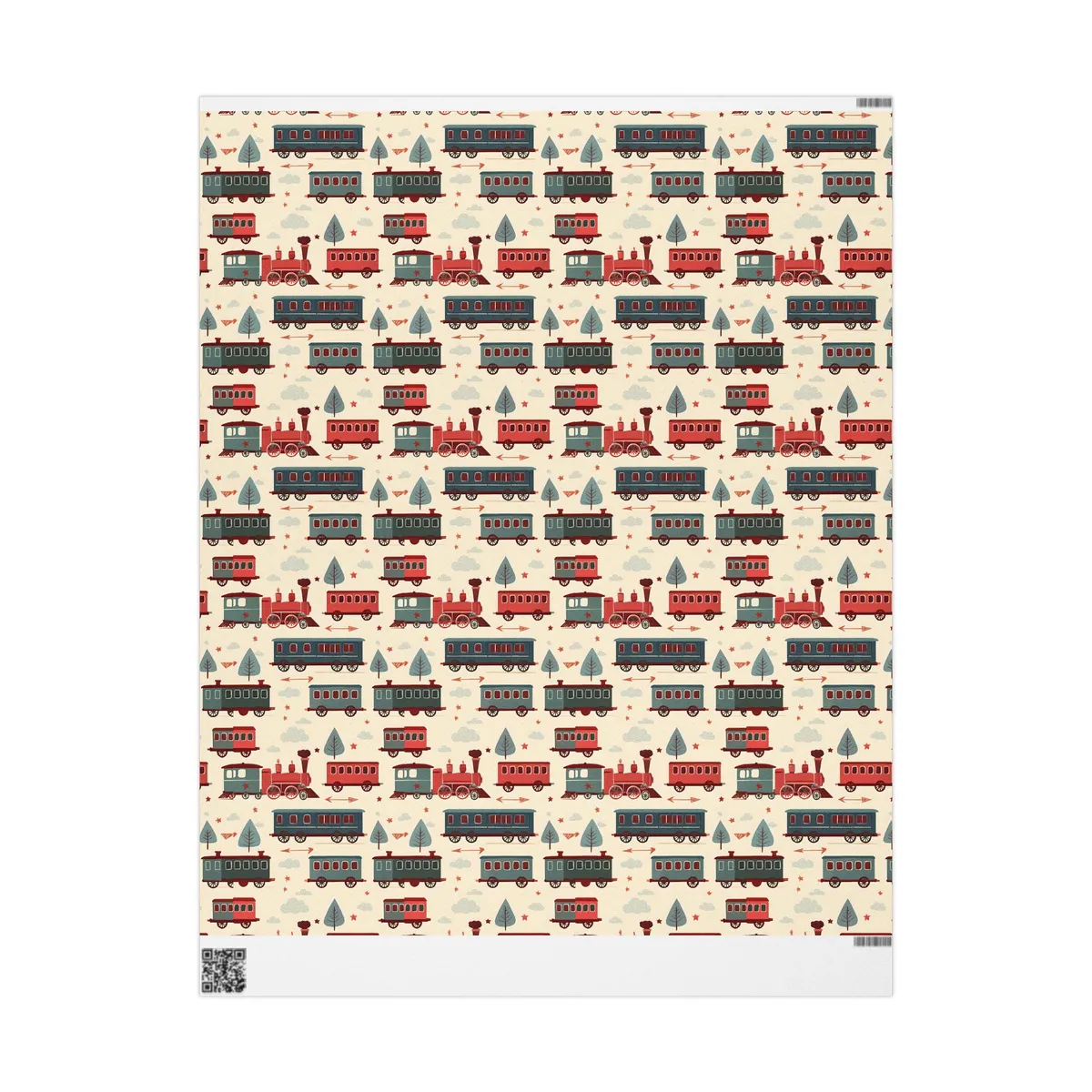Vintage Train Wrapping Paper — view 2